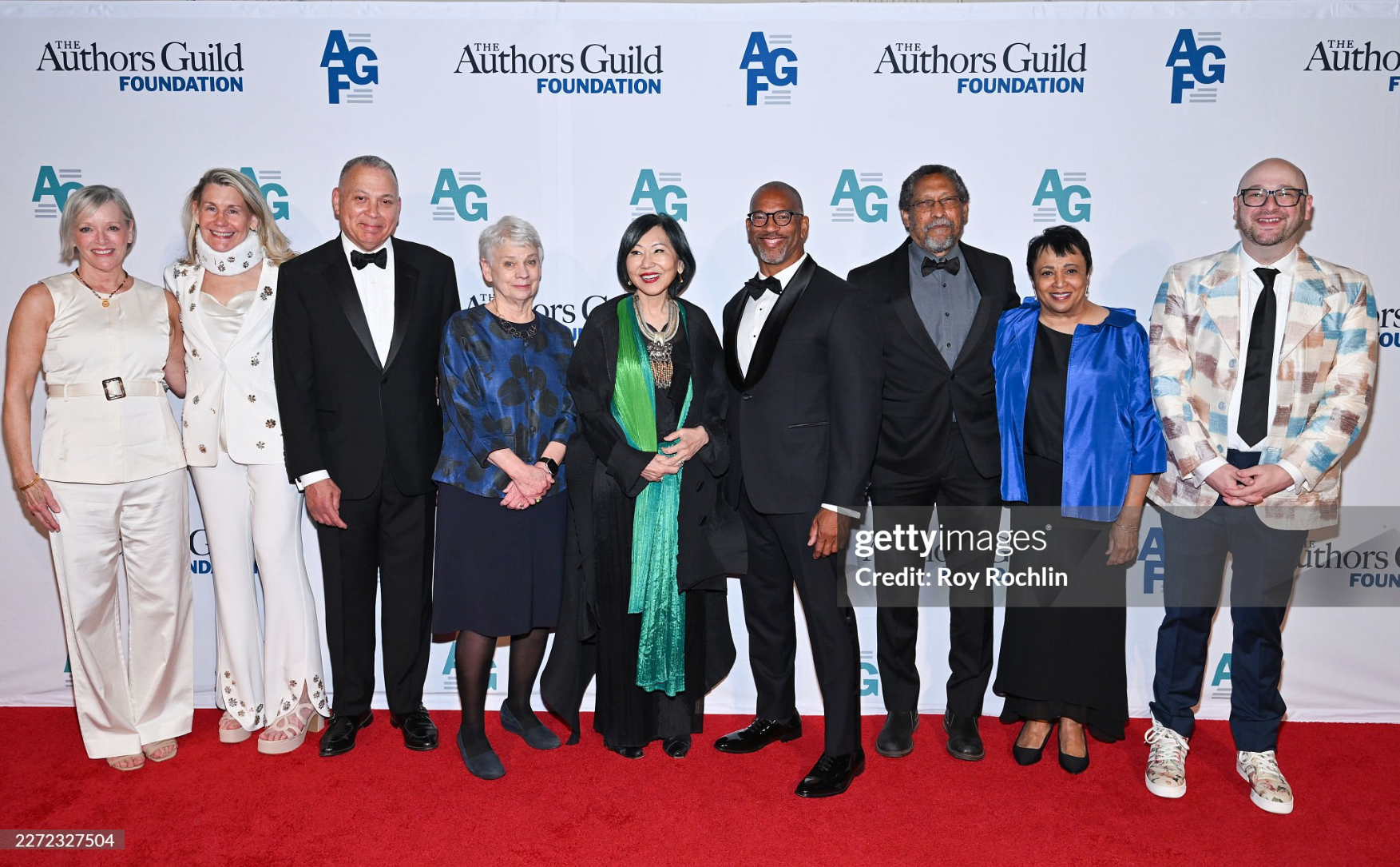 Me with Authors Guild Foundation staff and Guild leadership plus Amy Tan, Christian Cooper, Percival Everett, and Dr. Carla Hayden.