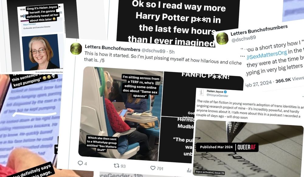 Sex Matters director Helen Joyce admits to reading erotic 'fanfic' for "research" after being spotted reading 'minor' tagged NSFW content on a train
