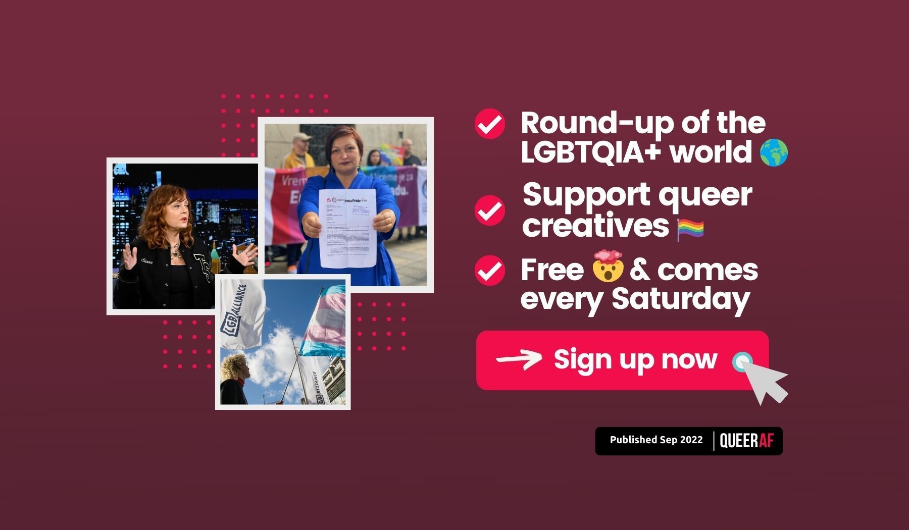 Understand the LGBTQIA+ news this week: LGB Alliance, Belgrade Pride, Susan Sarandon