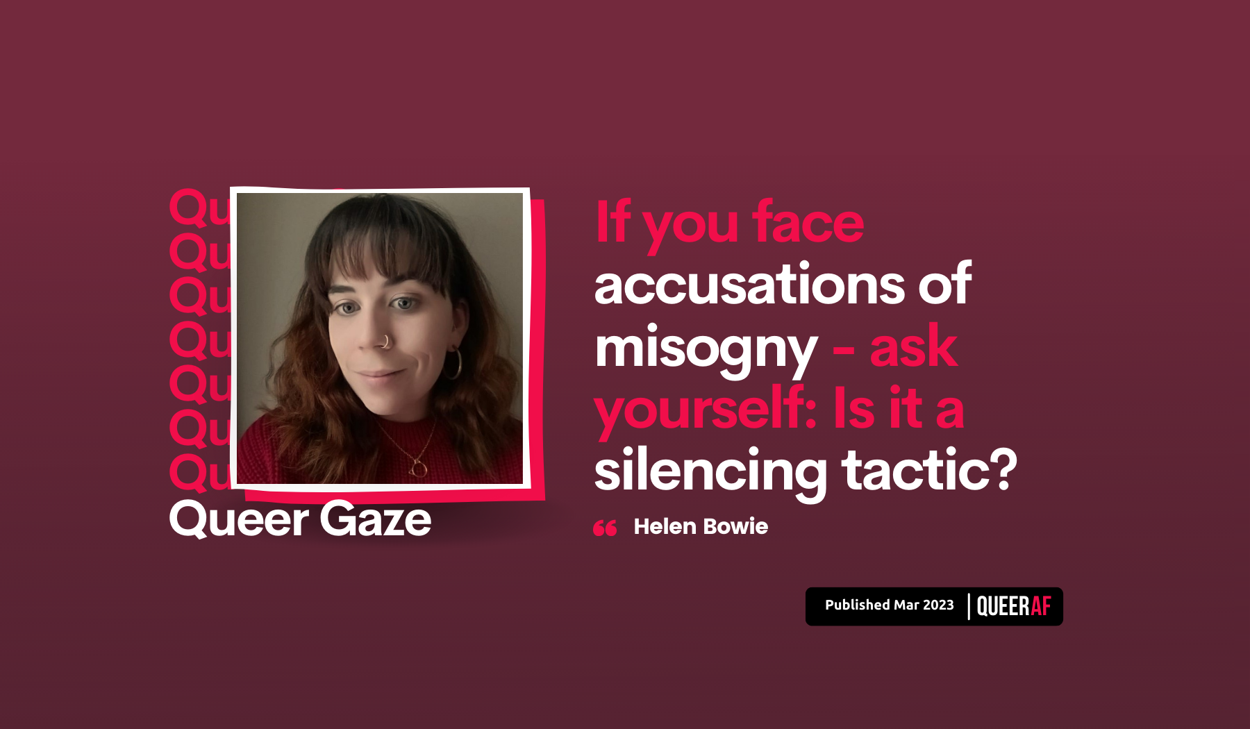 Disagreeing with women is not misogynistic. Opposition to bodily autonomy is