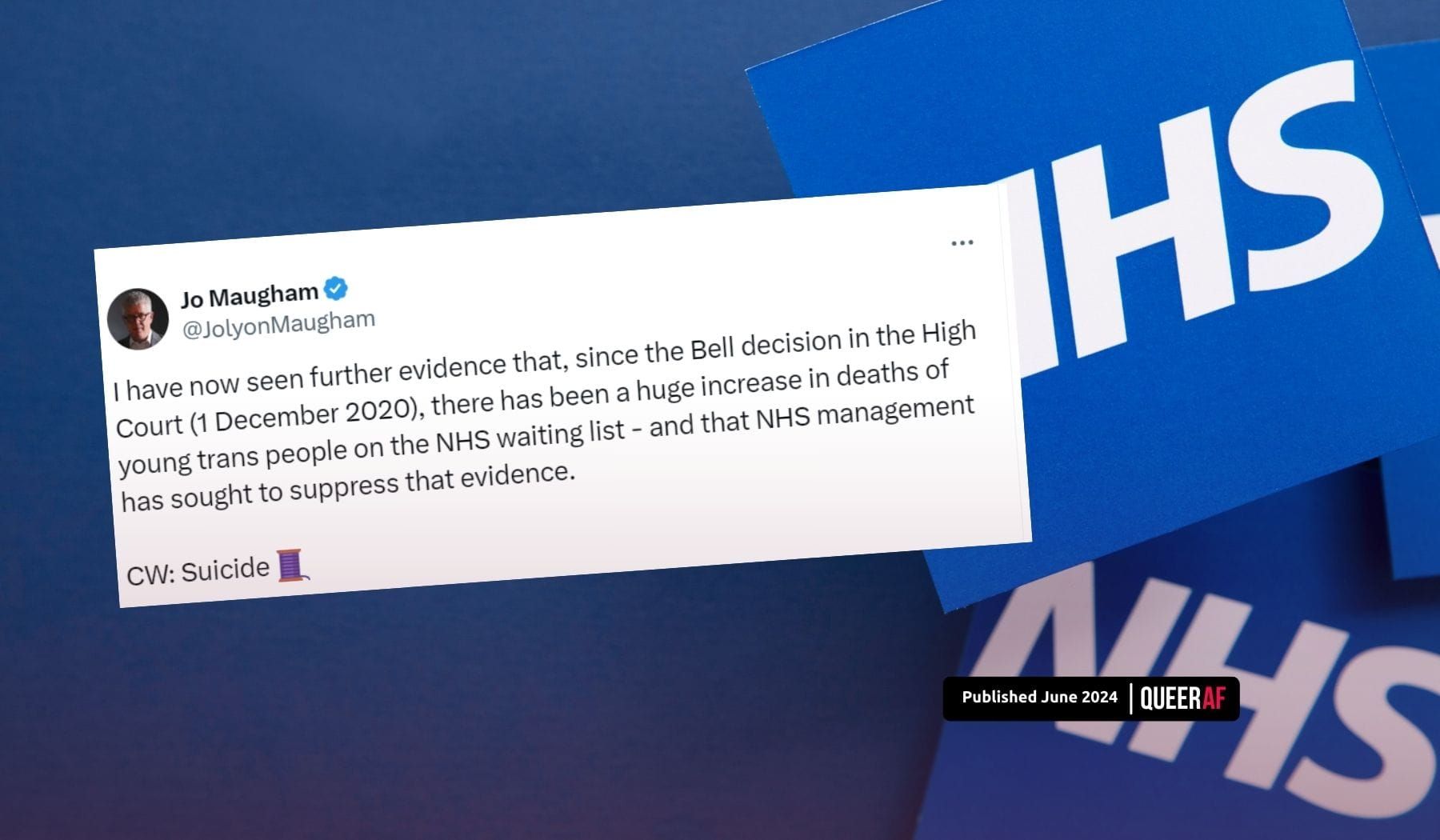 Attempt to cover up "explosion" of trans youth suicides on NHS waiting lists