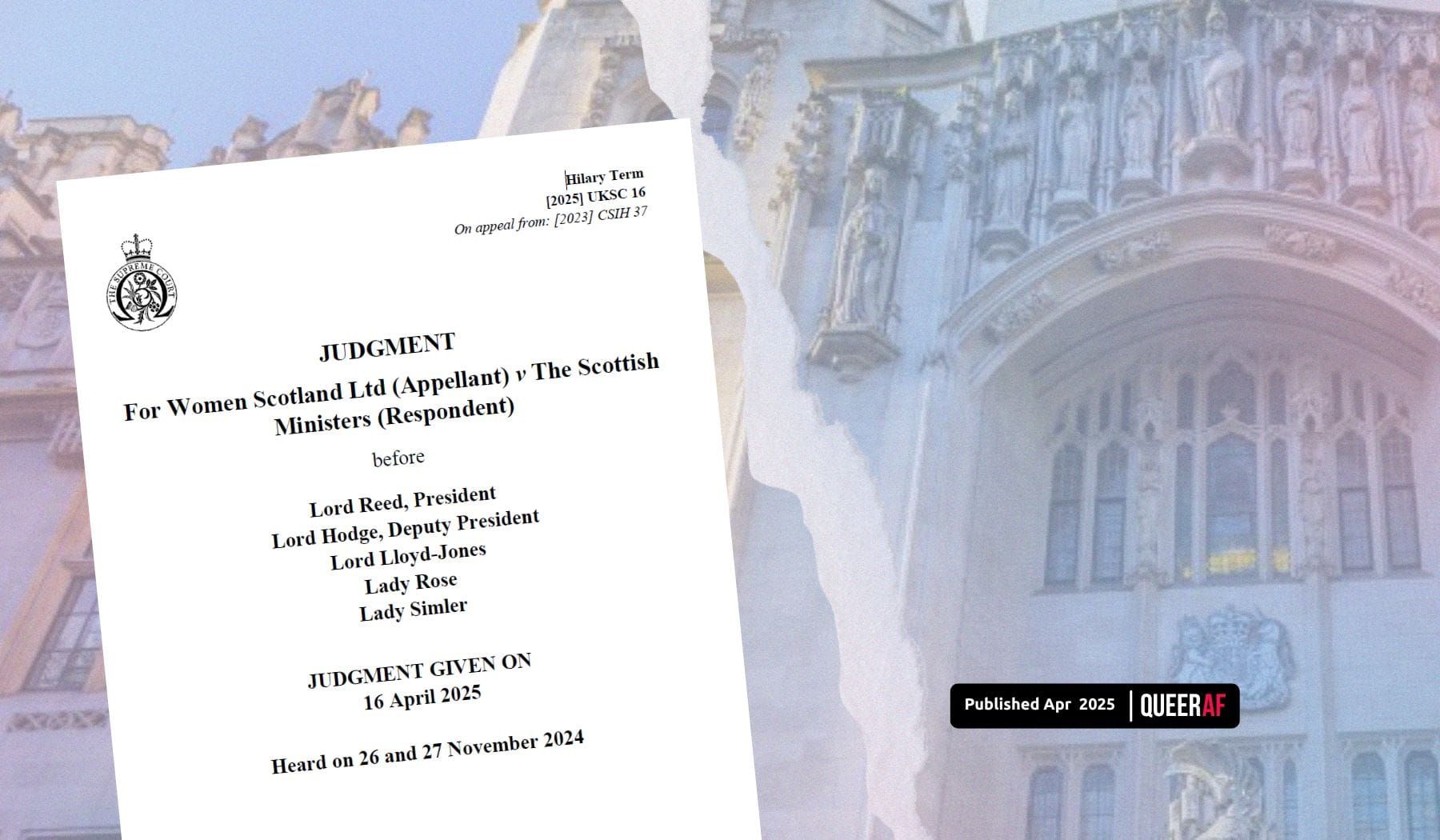 UK Supreme Court Rules That Trans Women Aren’t Women under the Equality Act 2010