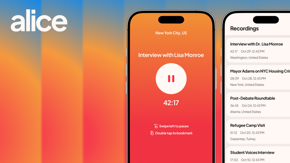 Hello from the new Alice! Record, Upload and Transcribe with the most secure app
