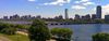 View of the Charles River, Harvard Bridge, and the Boston skyline, from the PBE roof deck.