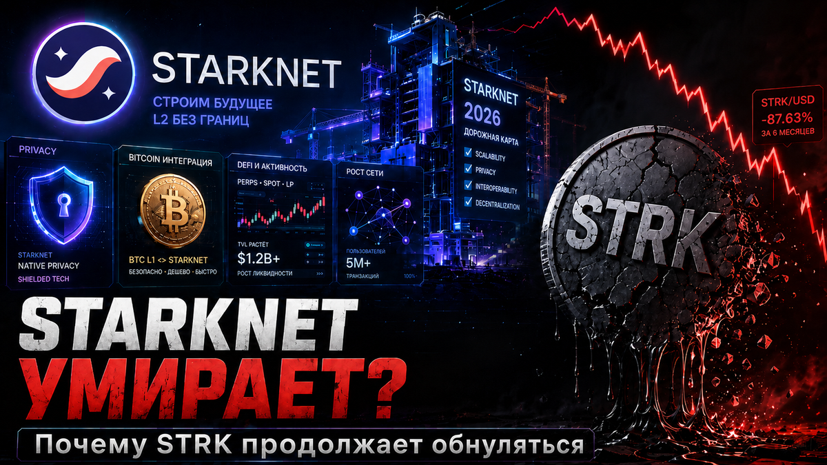 Почему Starknet (STRK) продолжает обнуляться в 2026 году? Шансы на восстановление.