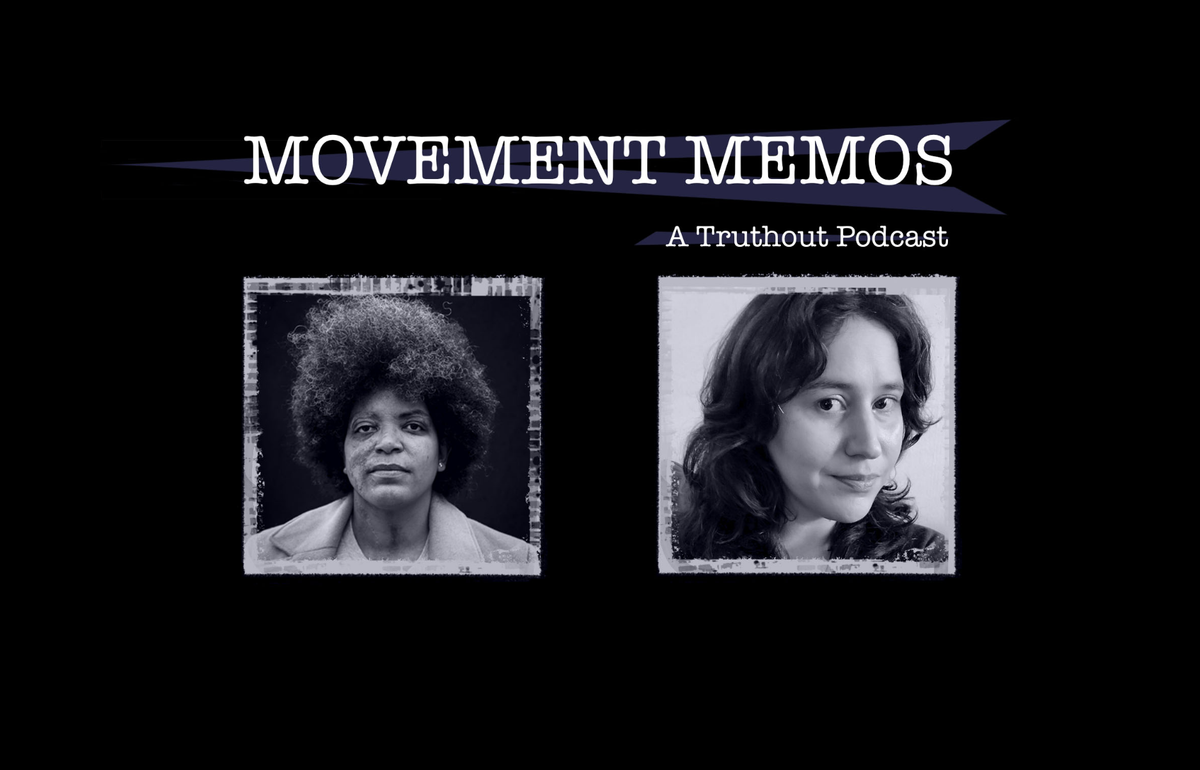 Photos of Kelly Hayes and Ash-Lee Woodard Henderson beneath the Movement Memos podcast logo.