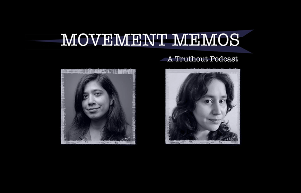 Photos of Kelly Hayes and Silky Shah beneath the Movement Memos podcast logo.