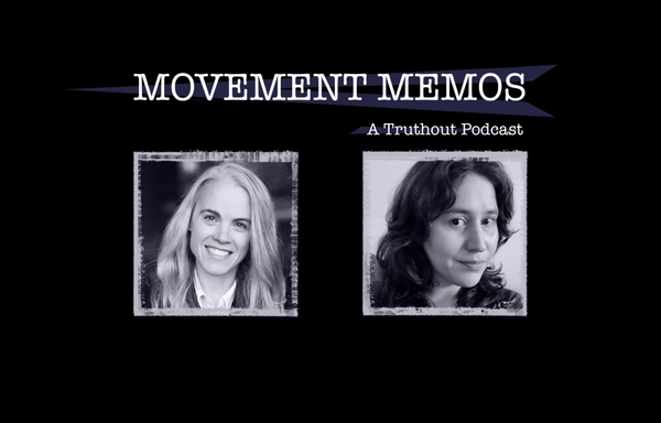 Photos of Kelly Hayes and Andrea Pitzer beneath the Movement Memos podcast logo.