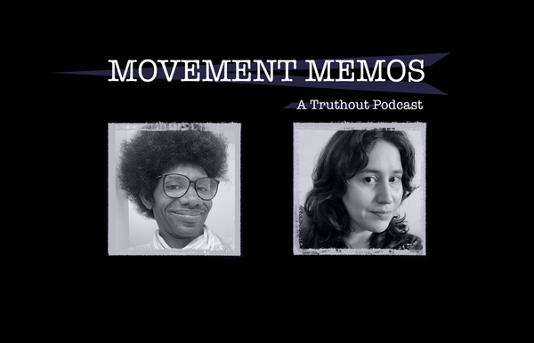 Photos of Kelly Hayes and Khury Peterson-Smith beneath the Movement Memos podcast logo.