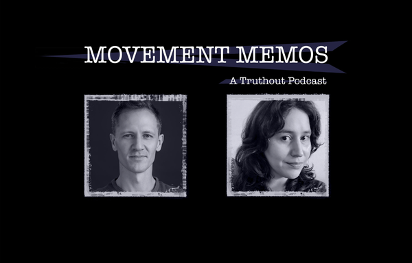Photos of Kelly Hayes and John Washington beneath the Movement Memos podcast logo.