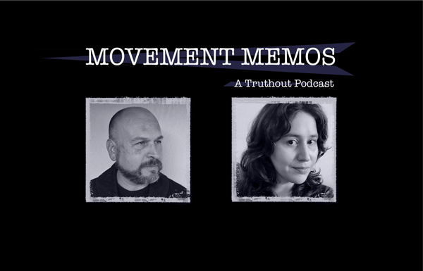 Photos of Kelly Hayes and Gil Durán beneath the Movement Memos podcast logo.