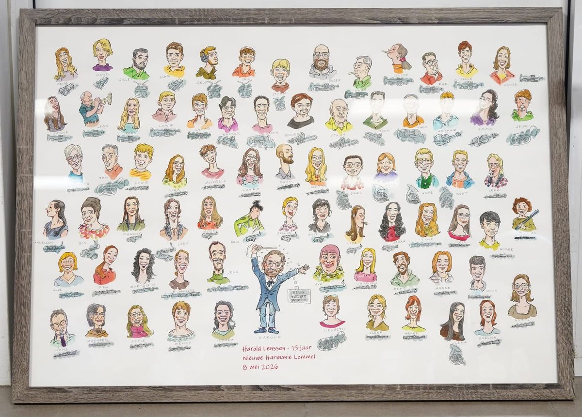 Mooi geschenk voor Harold Lenssen vanwege De Nieuwe Harmonie