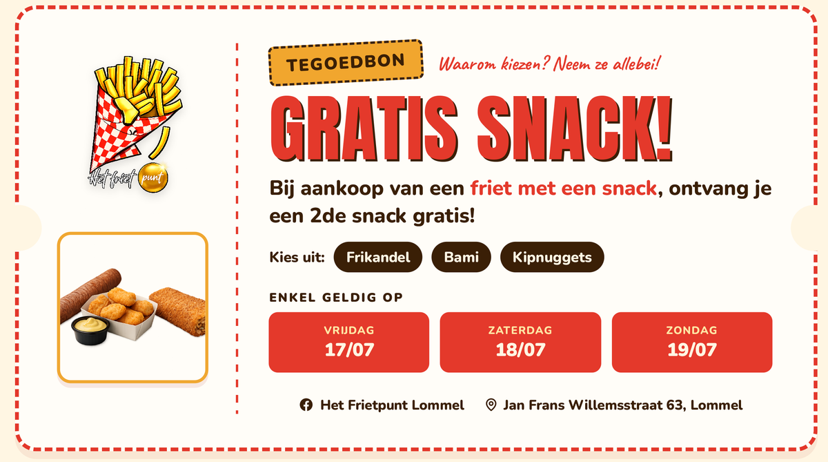 Meerdere speciale acties bij Het Frietpunt
