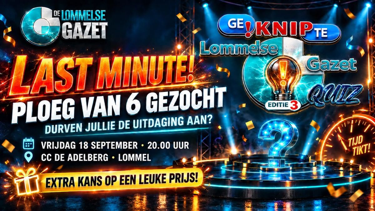Last minute inschrijven voor de Geknipte Lommelse Gazet Quiz