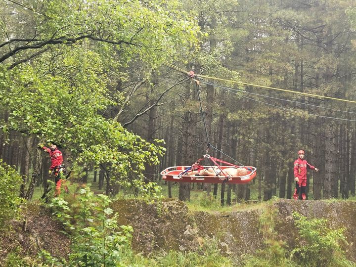 Oefening reddingsoperatie van de brandweer