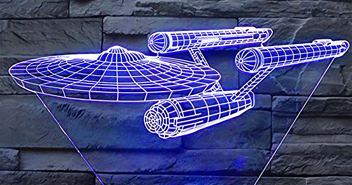 A night light that looks like the star ship Enterprise.