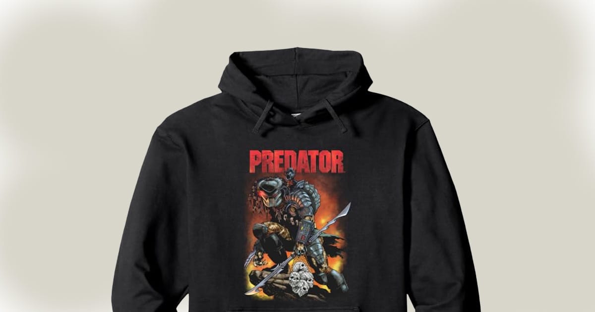 Hoodie with an image from the Predator movie.