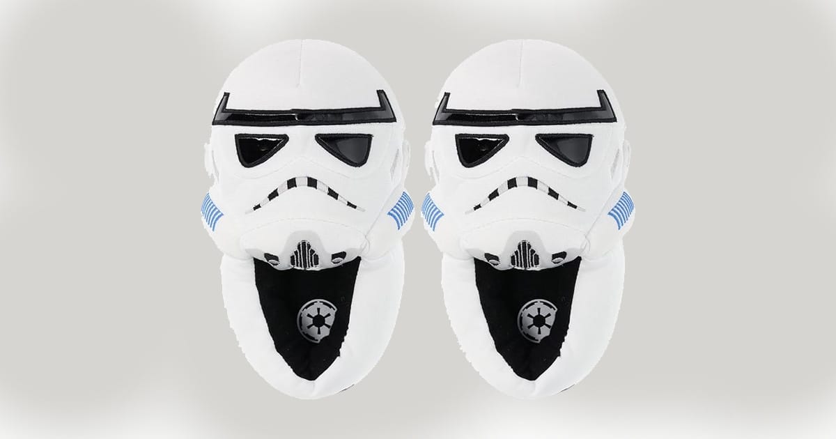 Image of a pair of Stormtrooper Slippers.