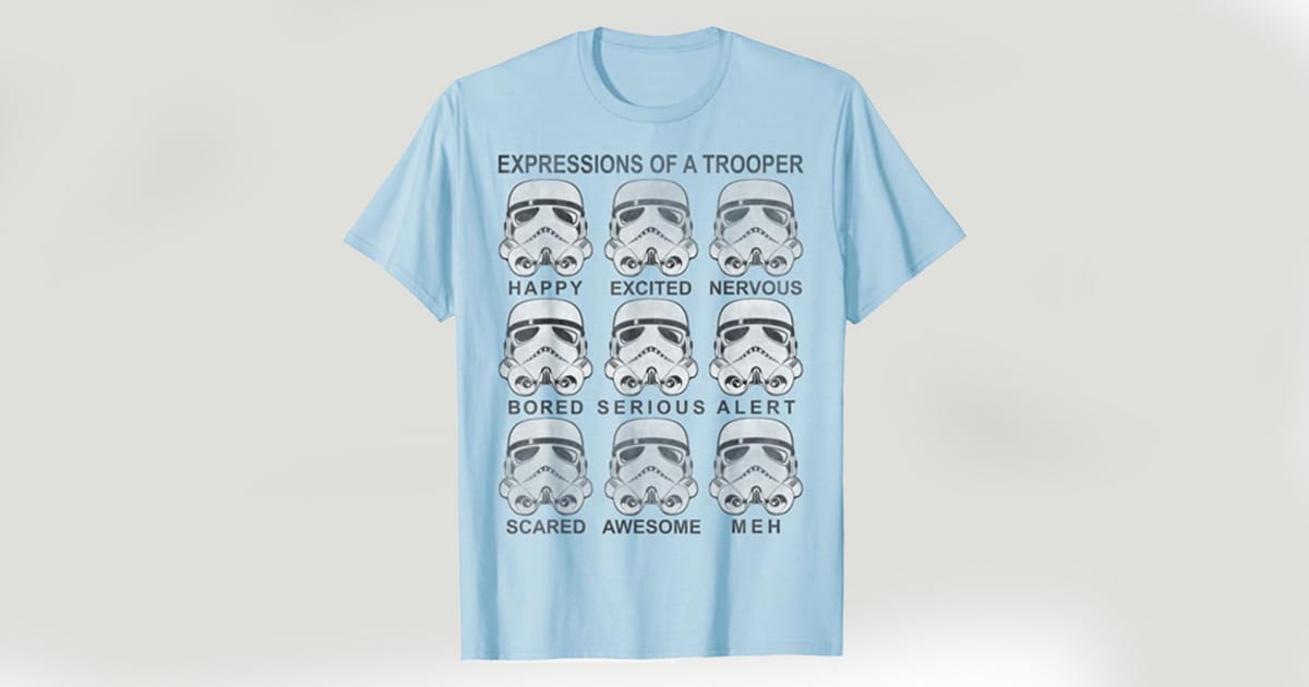 T-shirt with Stormtrooper emotions.