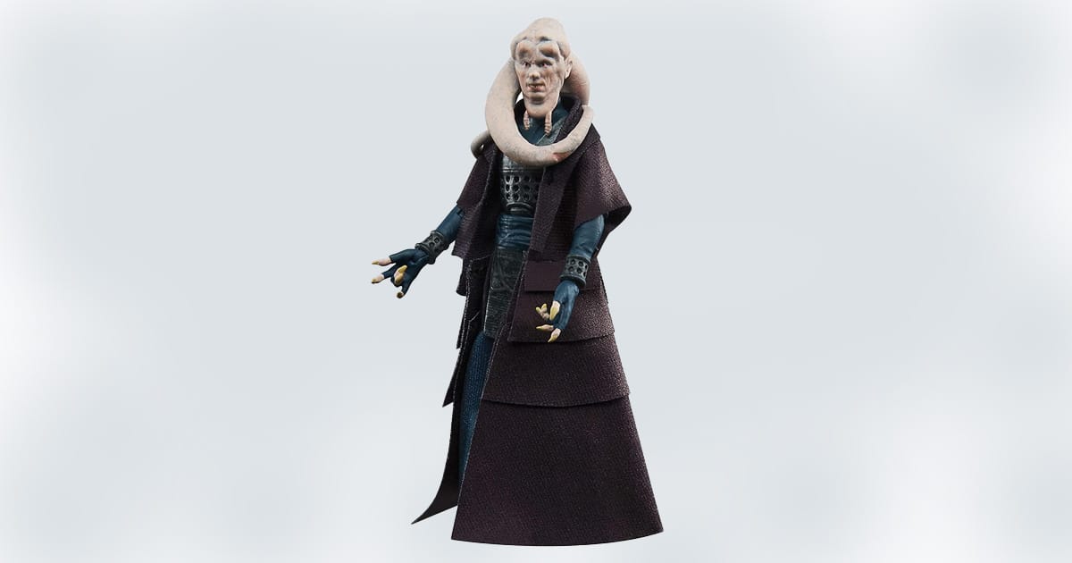 Detailed action figure of Bib Fortuna, the Twi’lek with a taste for power.