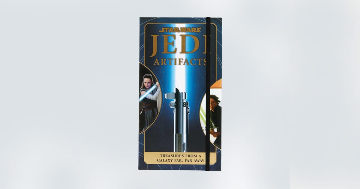 Cover of Star Wars: Jedi Artifacts book featuring lightsaber and Jedi imagery.
