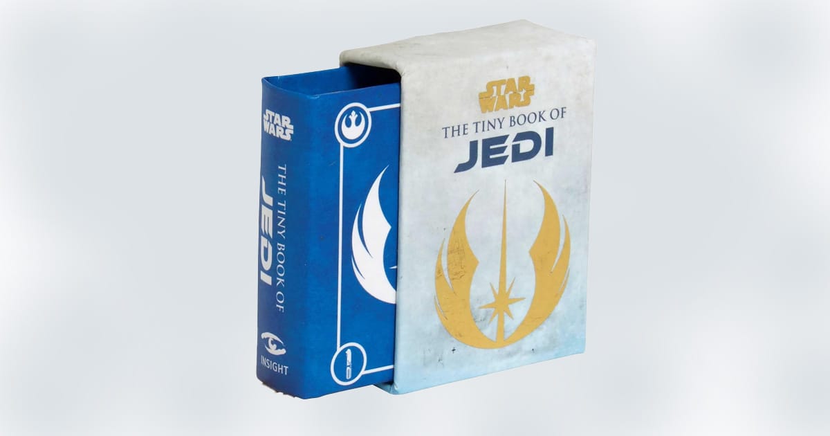 Miniature Star Wars: The Tiny Book of Jedi with slipcase and Jedi Order symbol.