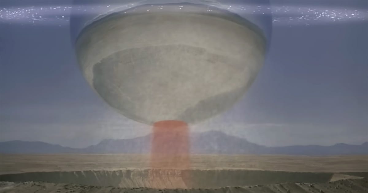Starman’s spacecraft arriving in the desert to retrieve him in the final scene of the 1984 film "Starman."