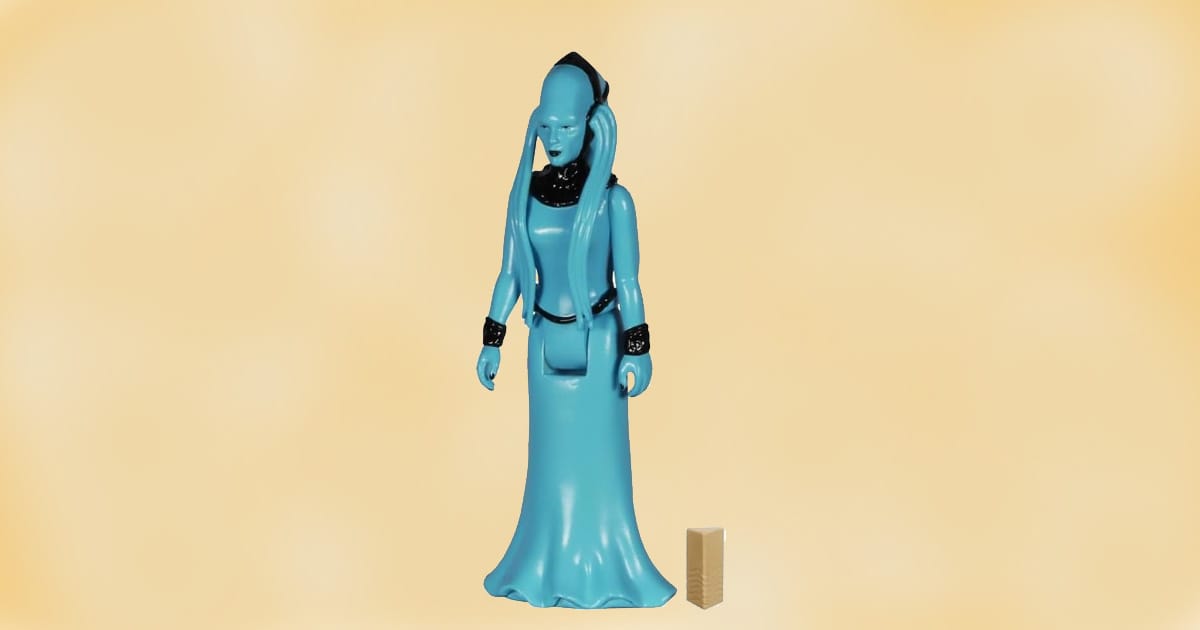 Funko ReAction Diva Plavalaguna action figure in blue with retro toy design from The Fifth Element.