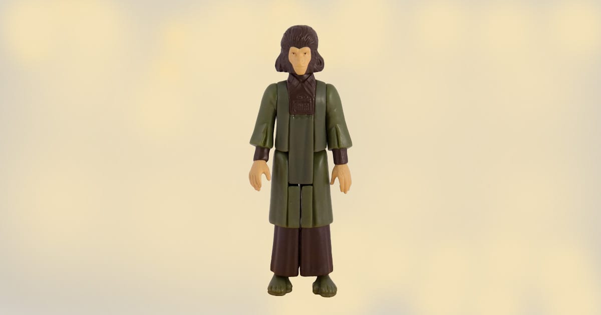 3.75-inch Zira action figure from Planet of the Apes in green and brown outfit with retro styling.