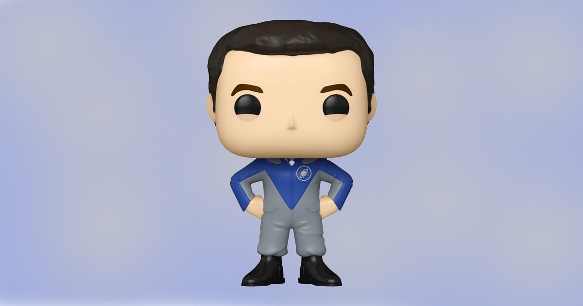 Funko Pop figure of Tech Sergeant Chen from Galaxy Quest with blue and gray uniform and hands on hips