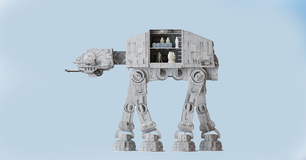 Framed Star Wars collectible with film cells and posters from Episodes I through VI including a gold nameplate.