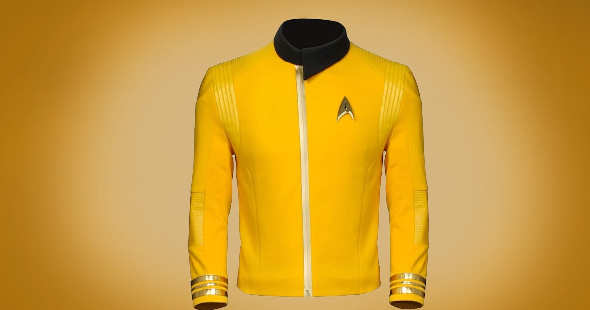 "Star Trek Discovery" Captain Pike gold Starfleet commander jacket costume.