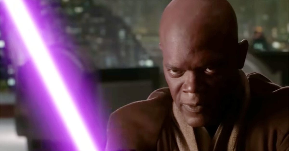 Jedi Master with a purple lightsaber showing the meaning of rare lightsaber colors in Star Wars and their connection to balance and power.