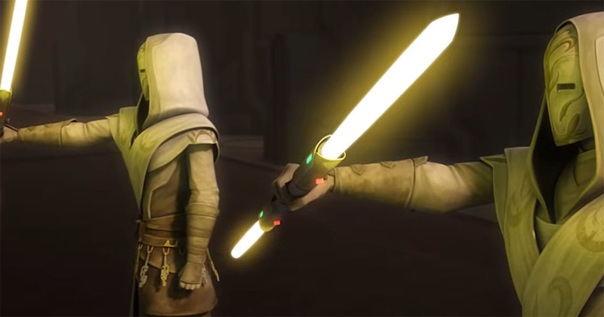 Jedi Temple Guards with yellow lightsabers showing the meaning of yellow lightsaber color in Star Wars as a symbol of duty and vigilance.