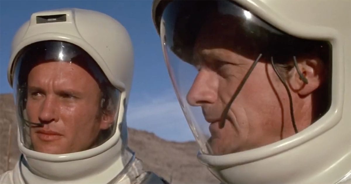 A sealed laboratory containment chamber holding an alien microorganism in the film "The Andromeda Strain" (1971).
