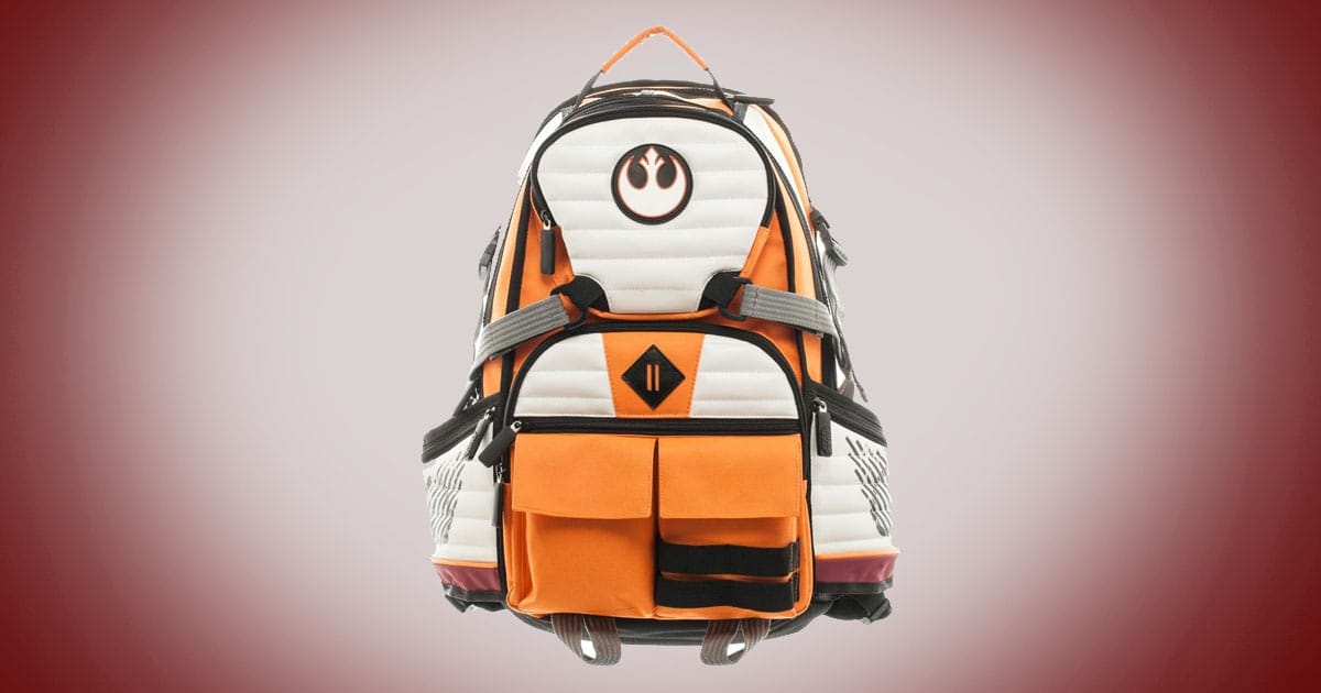 Star Wars Rebel Alliance backpack inspired by A New Hope with orange and white design and classic resistance emblem.
