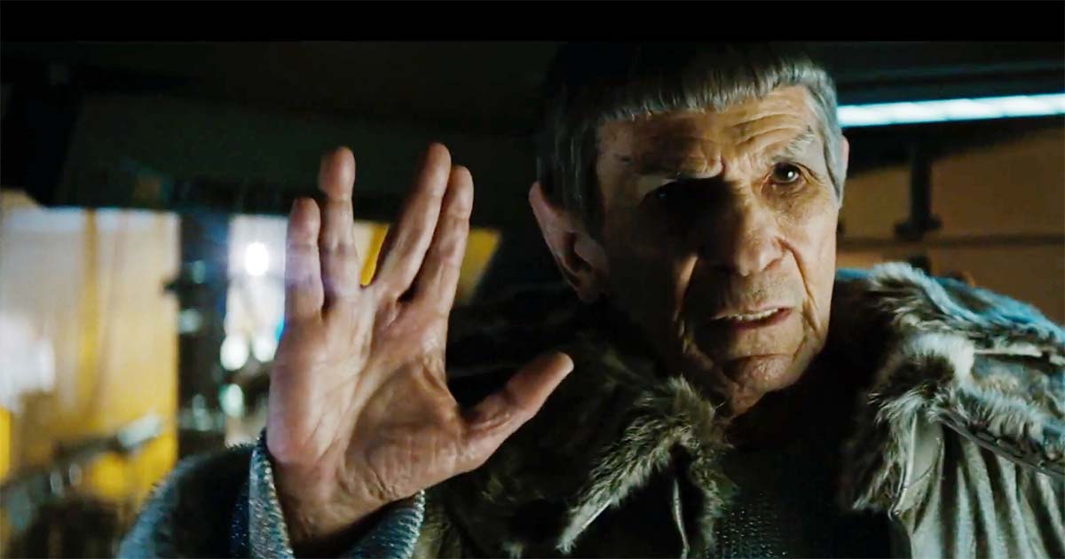 Spock performing the Vulcan salute in Star Trek