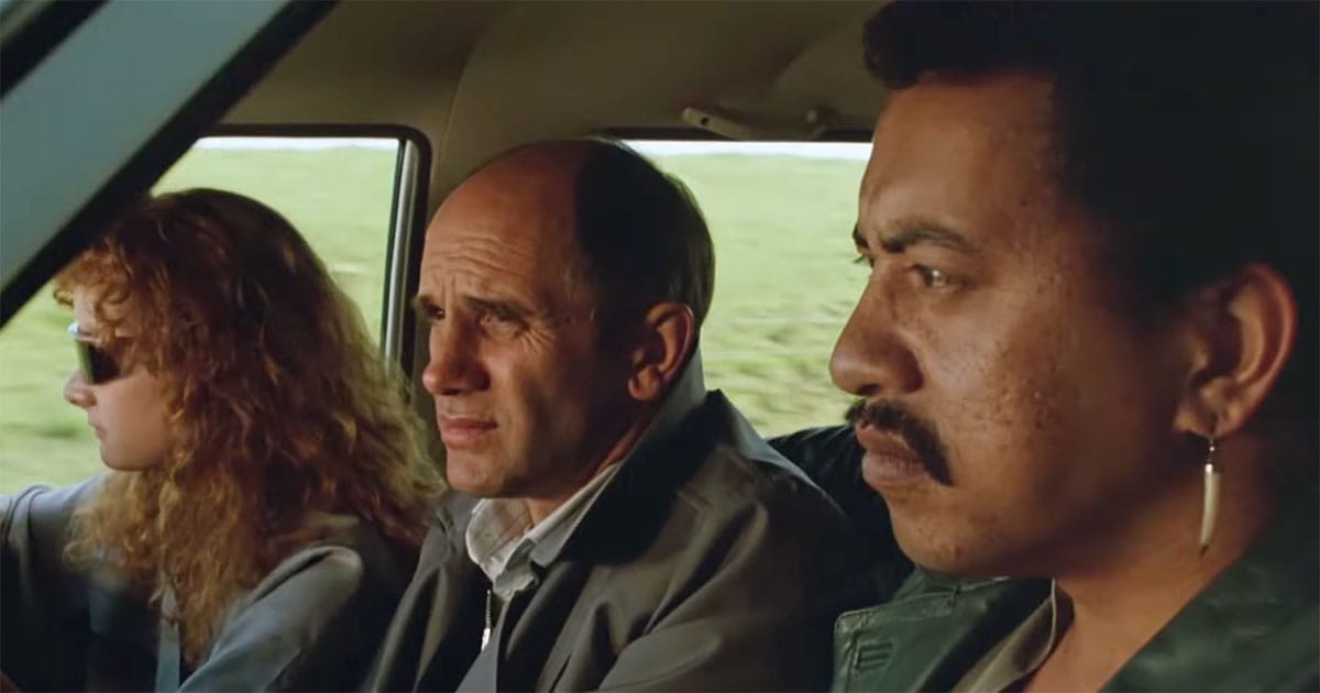 Zac, Joanne, and Api driving together in The Quiet Earth after the global disappearance.