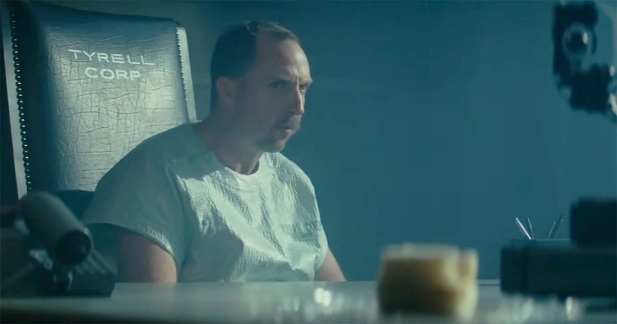 Leon undergoes a Voight-Kampff test in "Blade Runner," showing how Blade Runners identify replicants through emotional response testing.