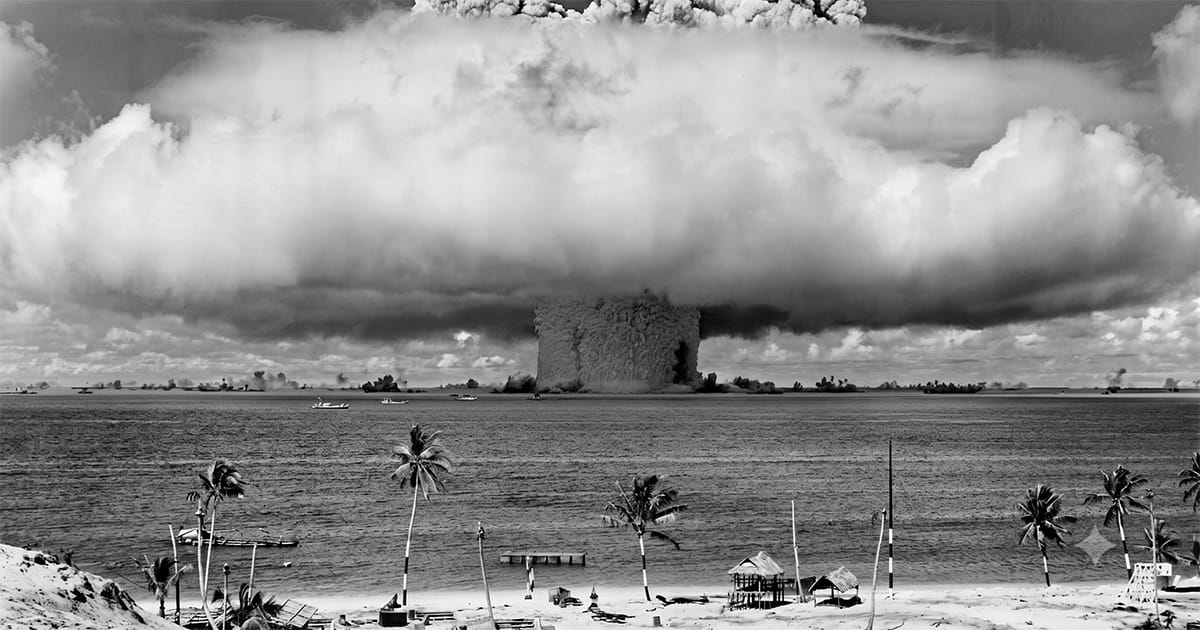 An AI-generated image of the Bikini Atoll test.