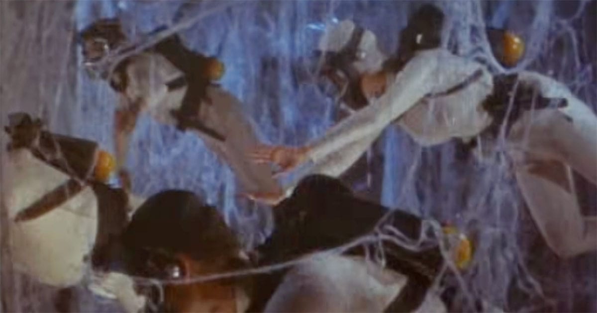 The Proteus crew works together while exploring tissue inside the human body in "Fantastic Voyage".