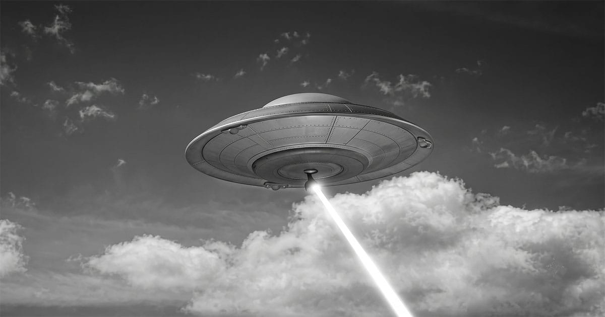 Artistic recreation of the iconic flying saucer from the 1956 science fiction film "Earth vs. the Flying Saucers"
