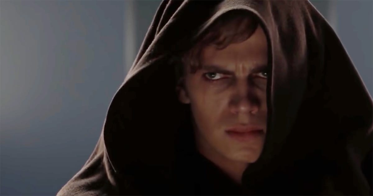 Anakin Skywalker after his fall to the dark side in "Star Wars Episode III Revenge of the Sith."