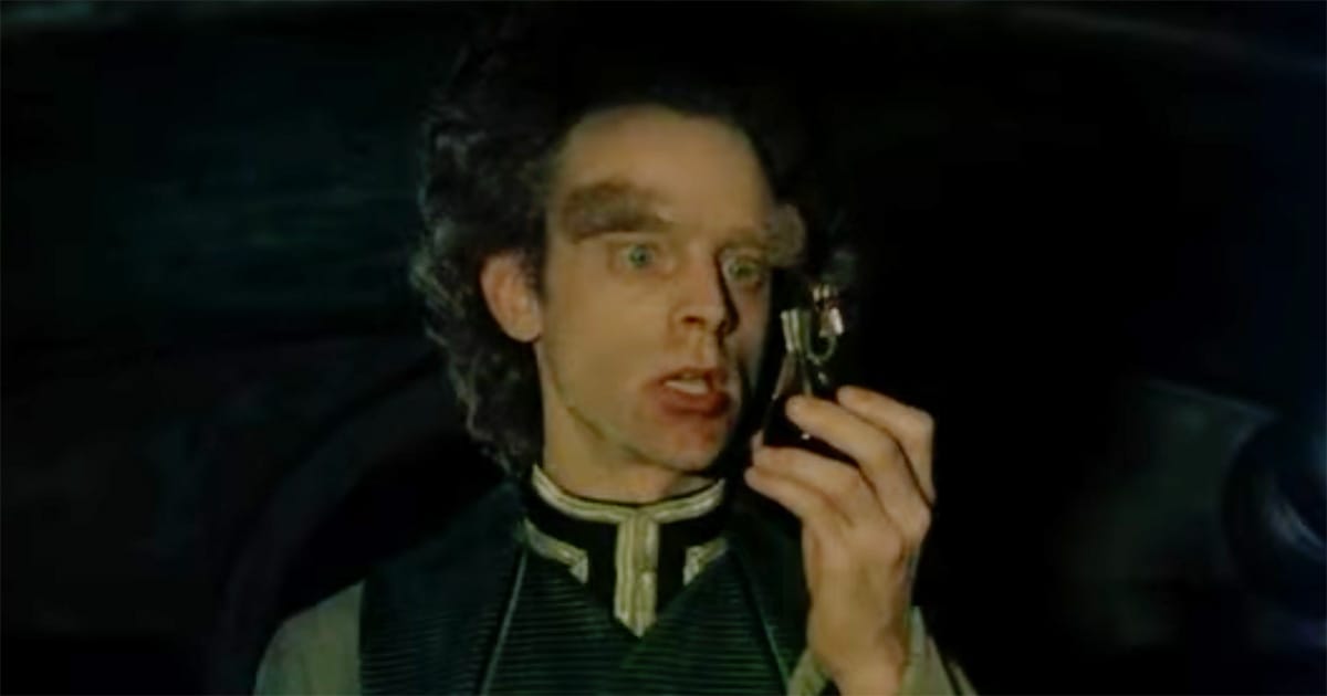 Piter De Vries holding a small vial of Sapho in the 1984 film adaptation of "Dune."