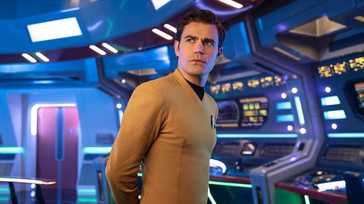 The actor in his role as Kirk in “Star Trek: Strange New Worlds,”