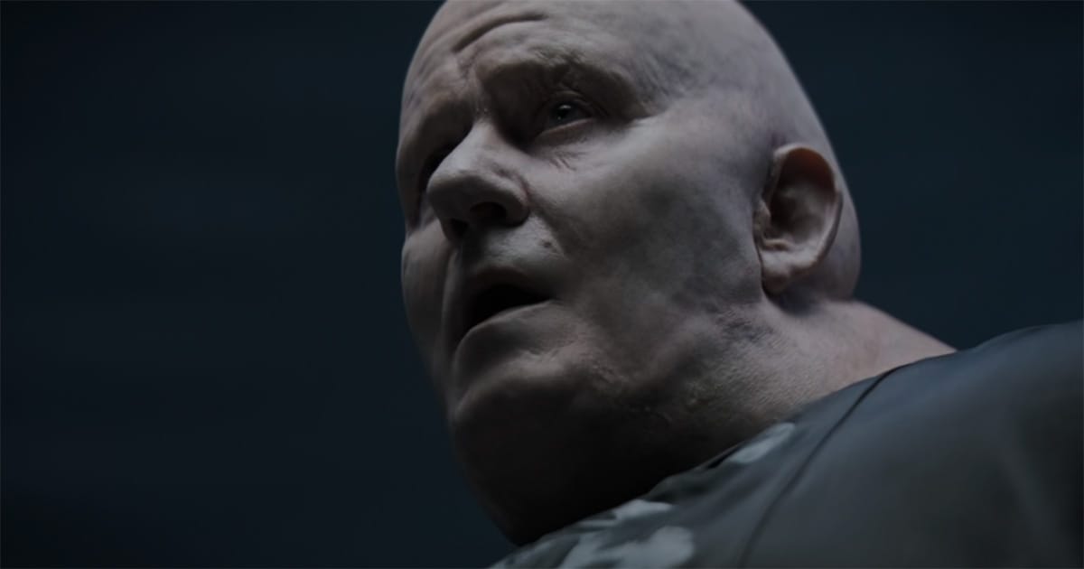 Baron Vladimir Harkonnen contemplating his political strategy in Denis Villeneuve's "Dune."