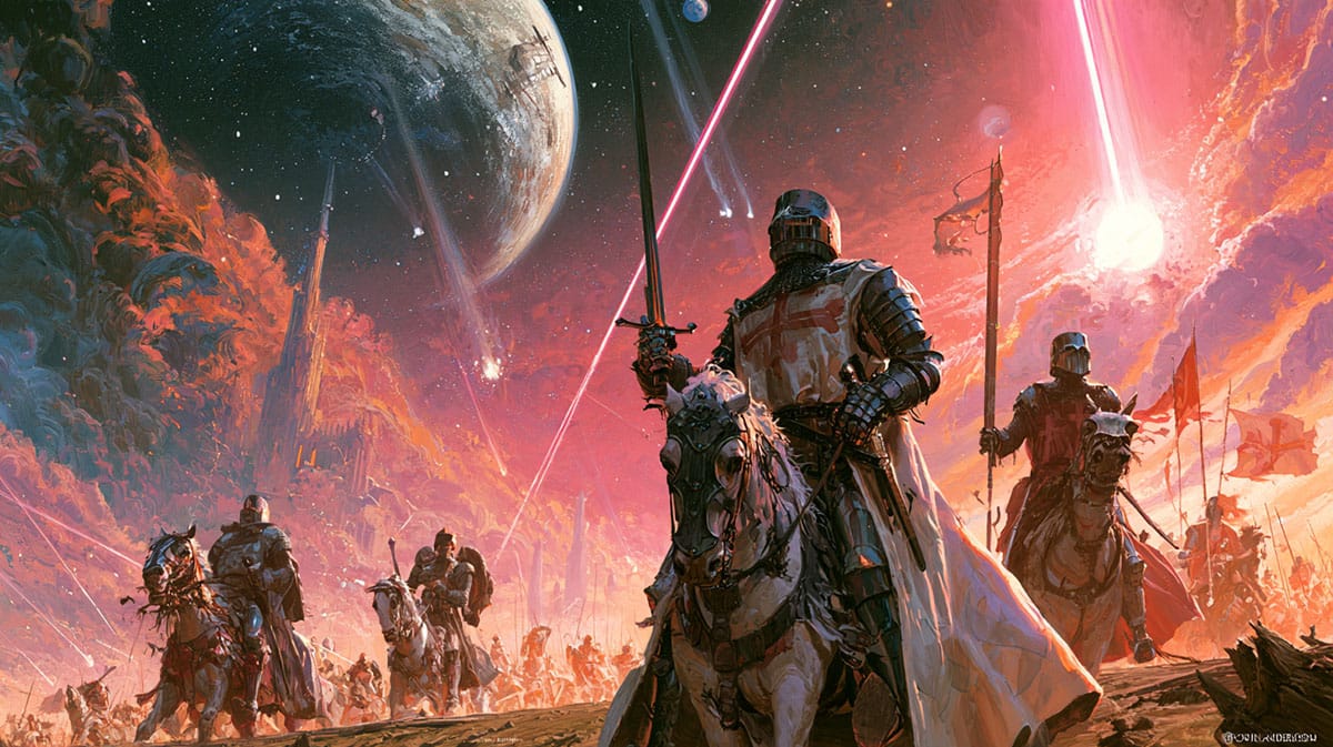 The High Crusade cover rendition via AI.
