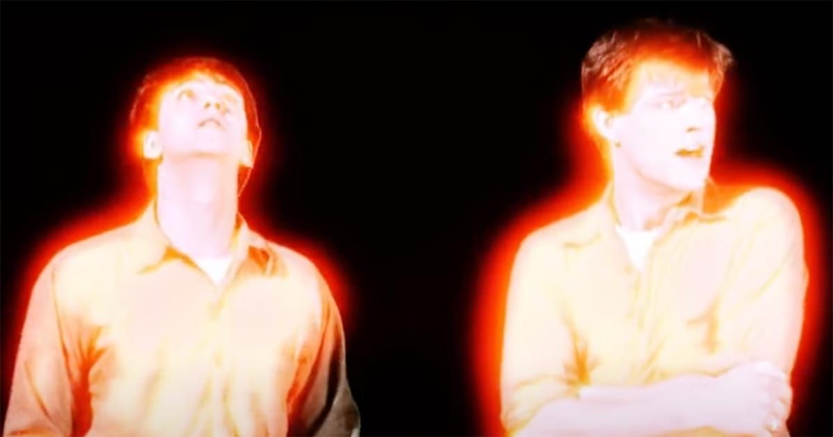 Two glowing men from The Philadelphia Experiment looking shocked.