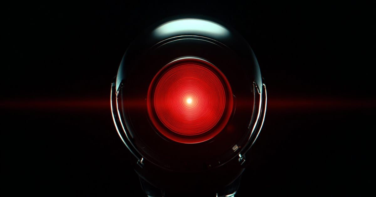 An AI-generated image of the HAL 9000.