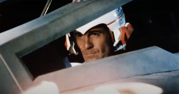 Buck Rogers pilot in reused Battlestar Galactica Viper cockpit from 1979 TV series  Would you like alternate caption styles—serious, humorous, or technical?